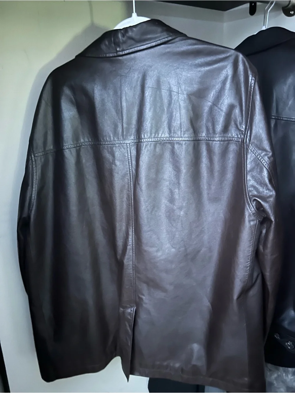 J. Crew Men's Dark Brown Leather Lightweight Shirt Jacket